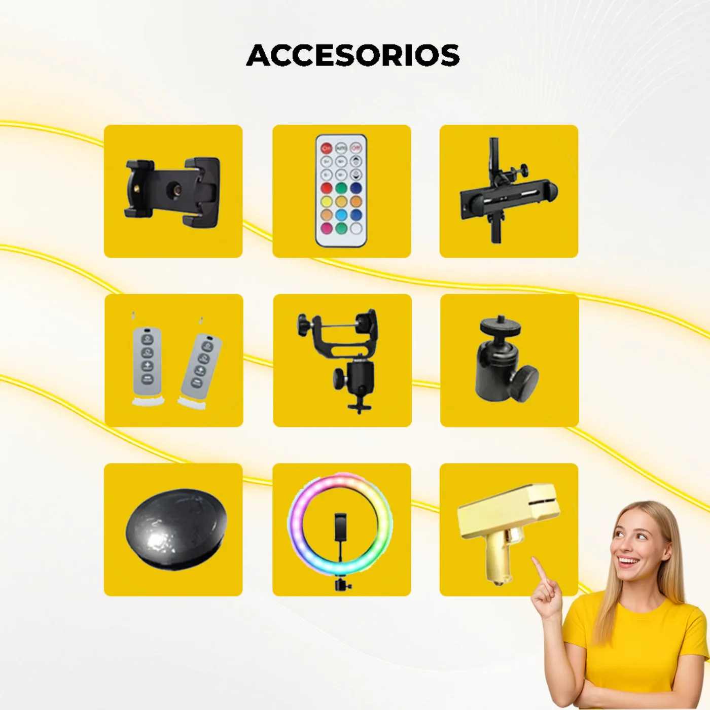 Accessori inclusi con il photobooth 360 specchio infinito