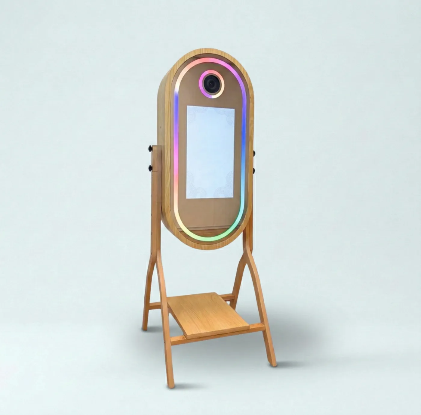 Comprar Fotomatón Vintage de Neón en madera con luz LED, neón y pantalla táctil de 21,5 pulgadas